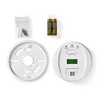 Koolmonoxidemelder | Batterij | EN-conform: EN 50291 | Met testknop | 85 dB | Wit